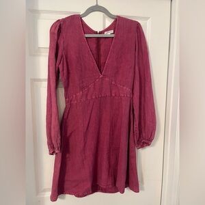 HONORINE Mini Dress Gaia Raspberry Linen